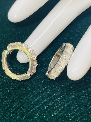 Rhinestone Clip-On Hoops